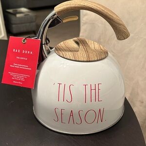 Rae Dunn White and Red 'Tis the Season Tea Kettle